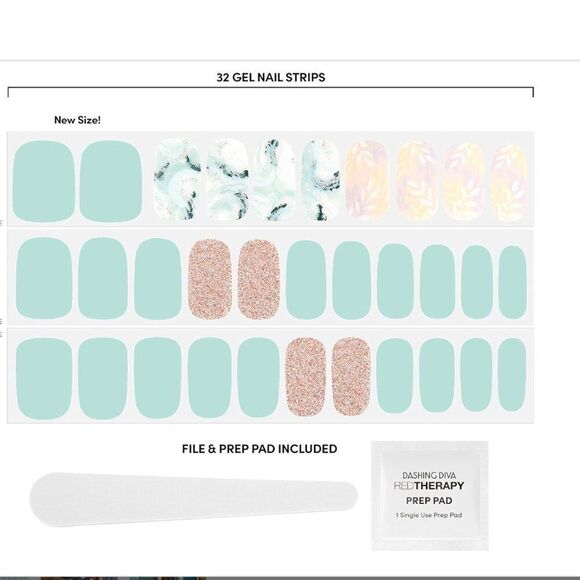 NEW Dashing Diva Get Jaded Gloss Nail Strips Manicure Fake Nails Gel Polish - Picture 3 of 4